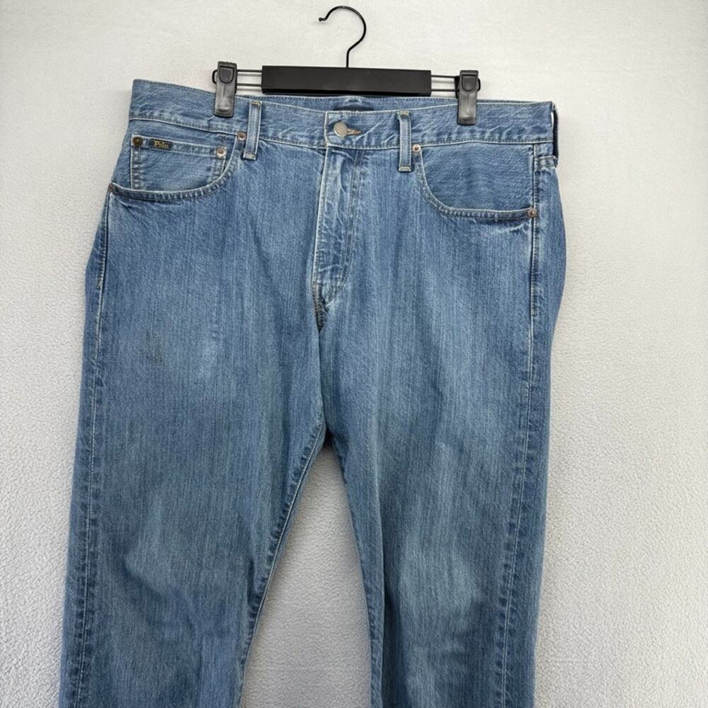 Ralph Lauren Jeans Men's 34x32 Blue Denim Varick Slim Straight PRL RL 5 Pocket - Picture 2 of 11